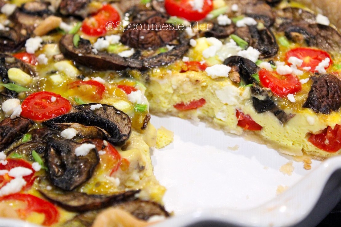 Mushroom, Tomato, and Feta Quiche