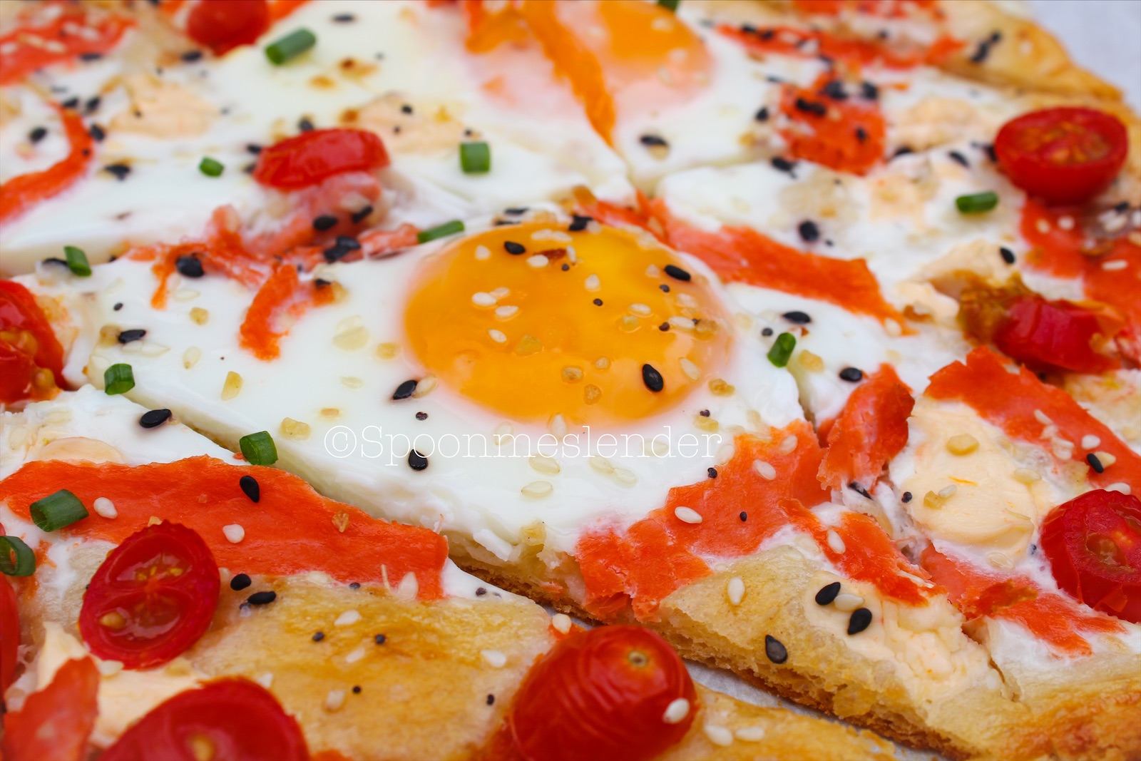 Smoked Salmon and Egg Breakfast Pizza