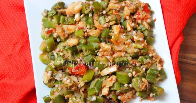 Okra with Tomatoes and Cod Bits