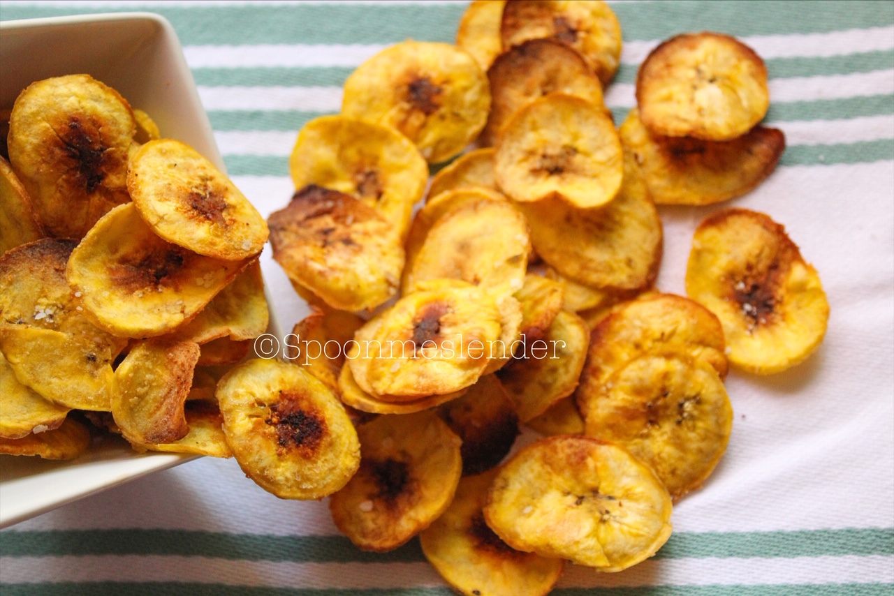 Baked Green Plantain Chips - Spoon Me Slender