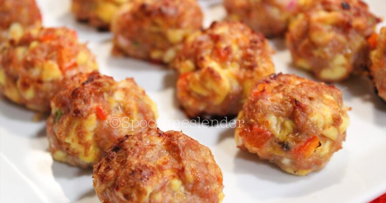 Breakfast Poppers with Italian Turkey Sausage, Cheese, and Peppers