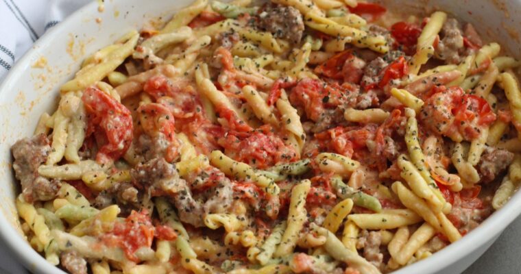 Easy TikTok Baked Feta Pasta with Italian Sausage