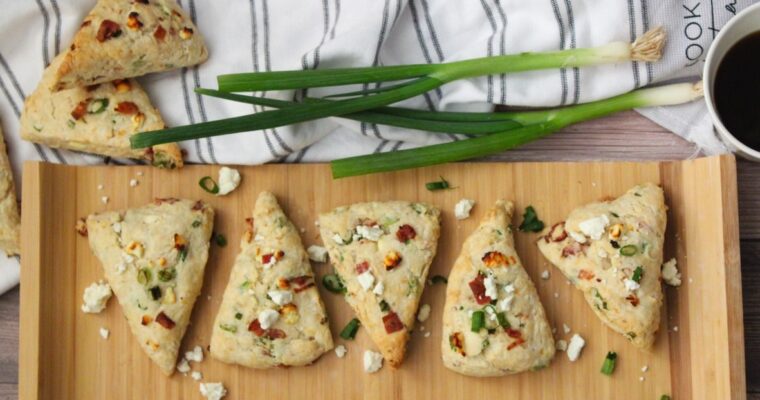 Savory Scones with Bacon, Feta, and Green Onion