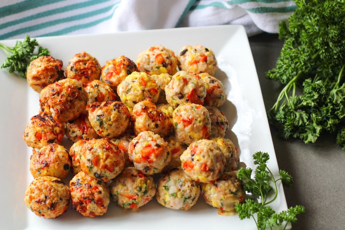 Breakfast Poppers with Ground Turkey,  Cheese, and Veggies