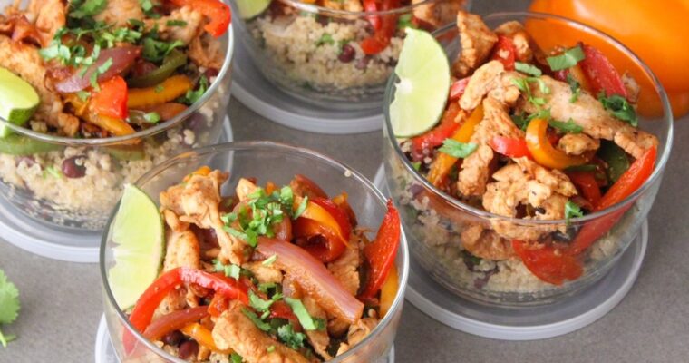 Chicken Fajita Quinoa Bowls- Meal Prep
