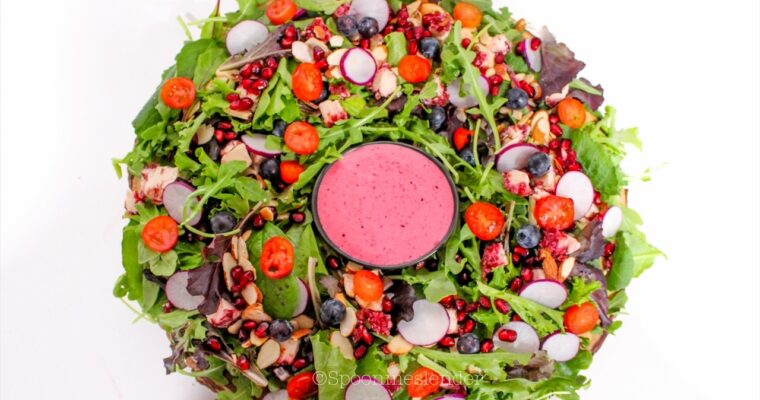 Holiday Wreath Salad with Blueberry Vinaigrette